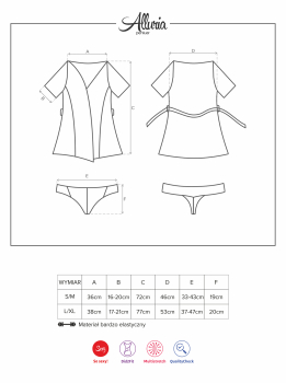 OBSESSIVE Peignoir ALLURIA mit String schwarz S - XL