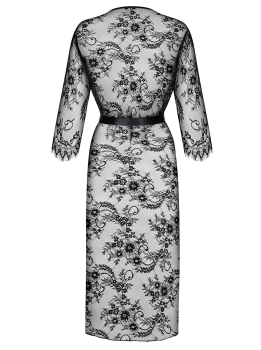 Preview: OBSESSIVE Peignoir / Robe LASHY mit String schwarz S - XL
