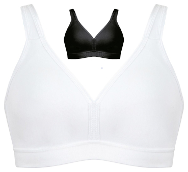 NATURANA 86021 Soft Sport BH 80 - 105, B - D weiß schwarz