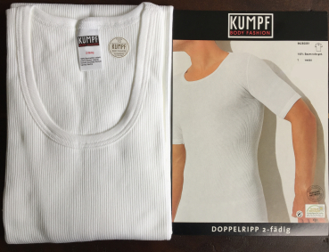 KUMPF 99250051 UNTERHEMD halbarm Rundhalsausschnitt Doppelripp weiß