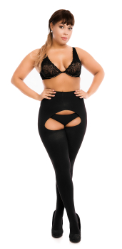 BIGGI BIG Ouvert 60 Strumpfhose open 38-60 / S-6XL schwarz B128