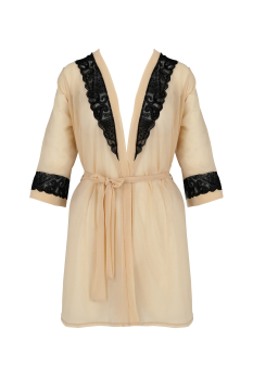 Preview: CASMIR 10281 Peignoir / Kimono DAISY beige S/M, L/XL