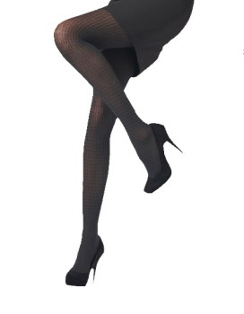 PRETTY POLLY Stumpfhose Premium Fashion Dogtooth OneSize schwarz  - PN AVQ7