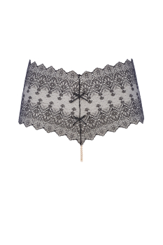 BRACLI 2640 Perlenstring BRACLI Geneva Panty S - XL, in schwarz und natur