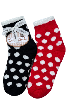 TAUBERT 232158-588 KUSCHELSOCKEN dick DAISY 2 Paar rot schwarz