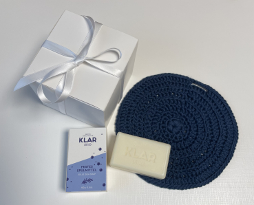 Geschenk Set Spüllappen & Klar's Feste Spülseife / Spülmittel