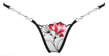 LUCKY CHEEKS Sonderpreis Luxury String RED FLOWER - LC143RF Gr. XL