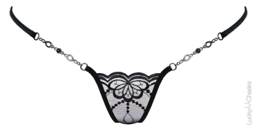 LUCKY CHEEKS Luxury Micro String BUTTERFLY IN BLACK - LC270BBM