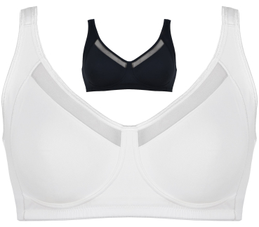 NATURANA 5504 Soft BH mit Mesh 70 - 105, B - F weiß schwarz