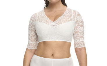 SUSA 5568 Dirndlbluse halbarm Gr. 30 - 48 ivory 002