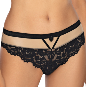 RÓZA 10133 String TORFI schwarz-beige S-XL