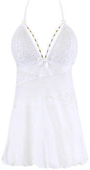 AXAMI 10259 Babydoll mit String S - XL weiß V-10459