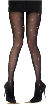 PRETTY POLLY Strumpfhose All Over Star OneSize Farbe schwarz - PX AWD4- LA