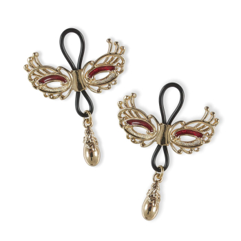 SYLVIE MONTHULE Brustschmuck ohne Piercing AS96 "Masque Venezia" gold / rot