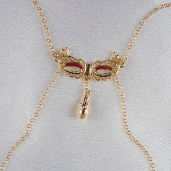 SYLVIE MONTHULE Halskette / Brustschmuck COS78 "Masque Venezia" gold / rot