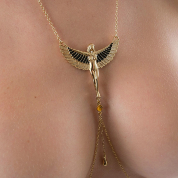 SYLVIE MONTHULE Halskette / Brustschmuck COS90 "ISIS" gold