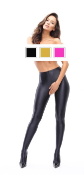 MISS O Strumpfhose open Glossy P800 schwarz pink gold S - XL