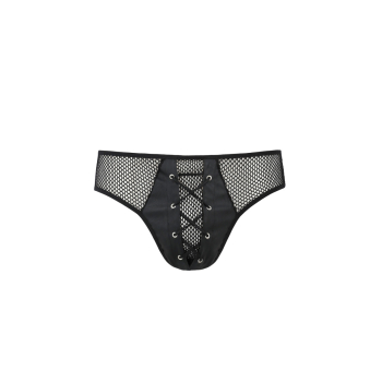 PASSION 035 Slip Lederoptik und Mesh S-XXXL schwarz PM10026