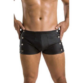 PASSION 048 Short / Pant Lederoptik mit Druckknöpfen