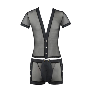 PASSION 052 Set Short / Pant und Shirt S-XXXL schwarz PM10019