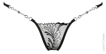 LUCKY CHEEKS Sonderpreis Luxury String SILVER MOON - LC151SM Gr. L