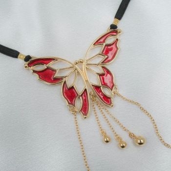 SYLVIE MONTHULE Schmuckstring ST180 "Butterfly" Gr. S  gold / rot