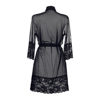 Preview: AXAMI V-8840 Peignoir / Kimono schwarz One Size