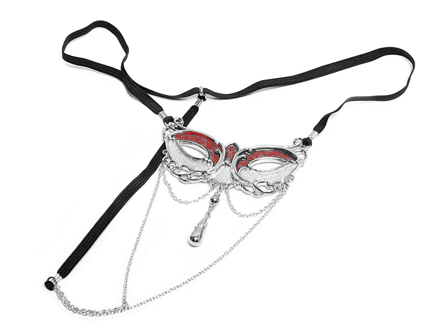 Mm Dessous Sylvie Monthule Schmuckstring St169 Masque Venezia Gr M Silber Rot