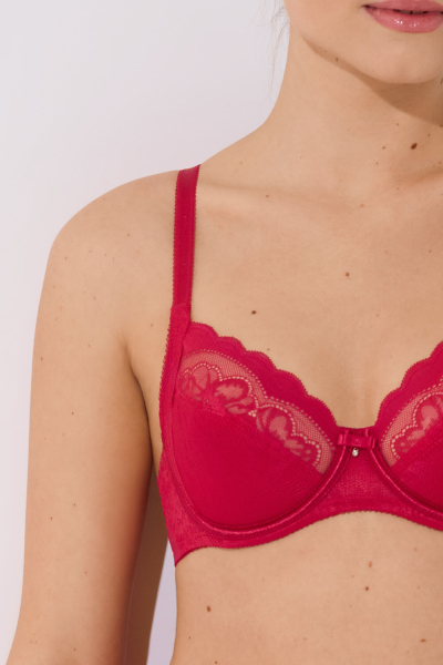 LISCA 85C SONDERPREIS 020226 EVELYN Bügel BH mit Spitze rot A1