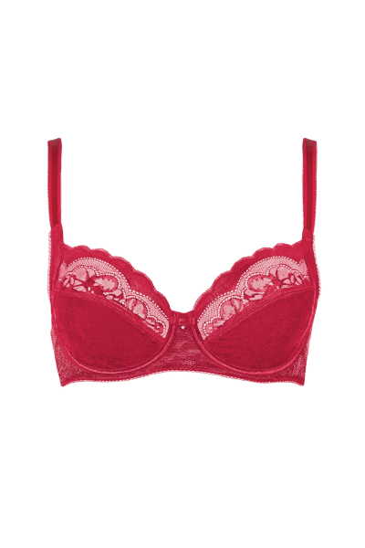 LISCA 020227 EVELYN Bügel BH mit Spitze F-G, 70-95 rot A1