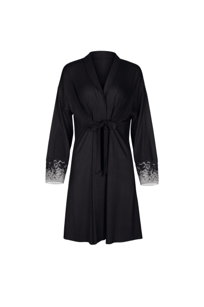 LISCA 023356 FLAMENCO Kimono / Morgenmantel M, L schwarz 02