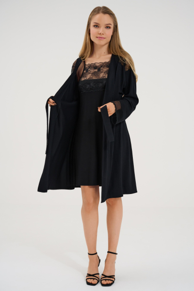 LISCA 023390 SYMPATHY Kimono / Morgenmantel S, M, L schwarz 02