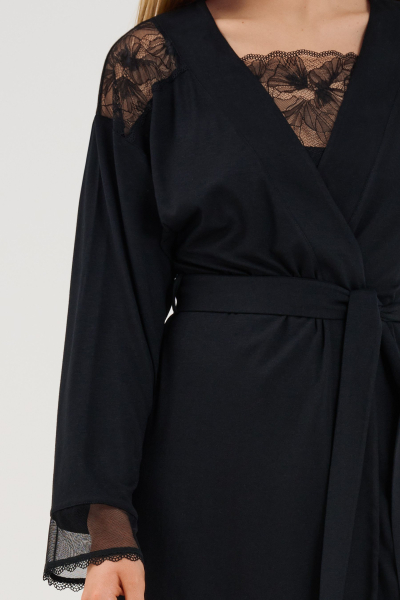 LISCA 023390 SYMPATHY Kimono / Morgenmantel S, M, L schwarz 02