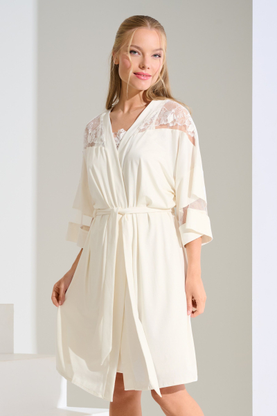 LISCA 023446 EMINENCE Kimono / Morgenmantel S-XL crystal ecru CU