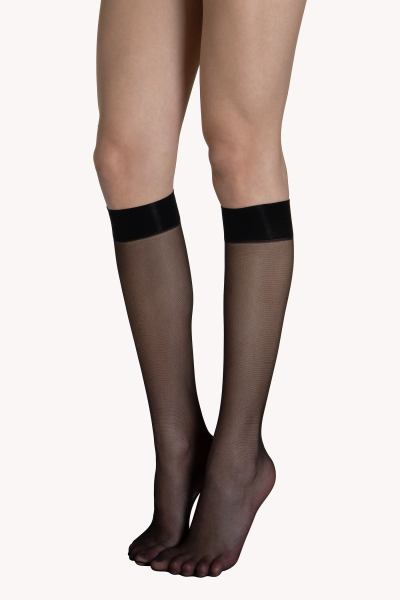 LISCA 051002 Pretty 15 Kniestrümpfe Onesize 2er Pack schwarz 02