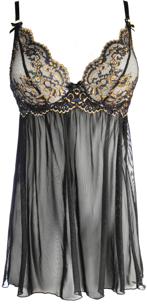 AXAMI 10270 Babydoll mit String S - XL schwarz V-10399