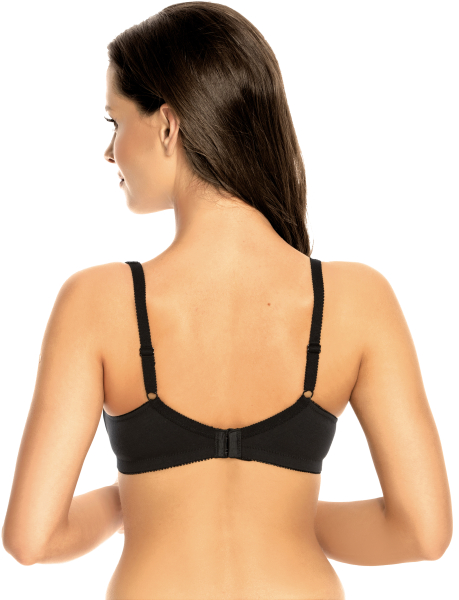VIANIA 105452 Soft BH Baumwolle 75-110, B-E, schwarz 900