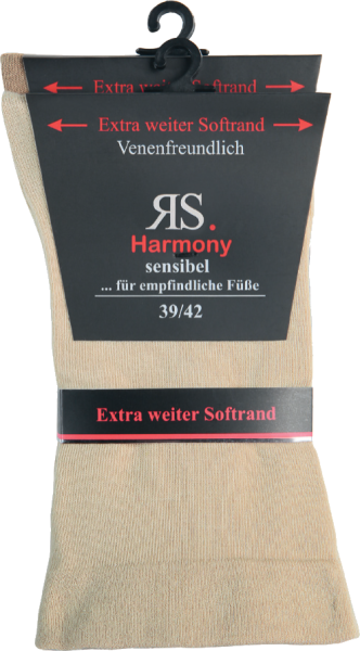 10 Paar RS. Harmony 11121 Gesundheitssocken ohne Gummi NATURTÖNE 35-38, 39-42