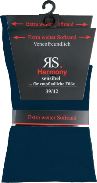 10 Paar RS. Harmony 11123 Gesundheitssocken ohne Gummi MARINE 35-38, 39-42