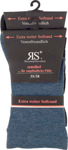10 Paar RS. Harmony 11125 Gesundheitssocken ohne Gummi JEANSTÖNE 35-38, 39-42