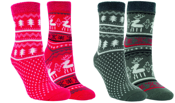 2 Paar RS. Harmony 12808 Thermo Strumpf Winterzeit 35-38, 39-42 rot /grau