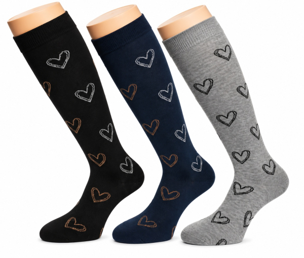 3 Paar RS. Harmony 12986 BAMBUS Kniestrümpfe HERZ 35-38, 39-42