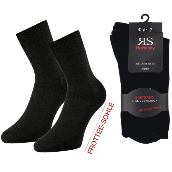 2Paar RS. Harmony 13306 Lady Socken "Wellness" schwarz 35-38., 39-42