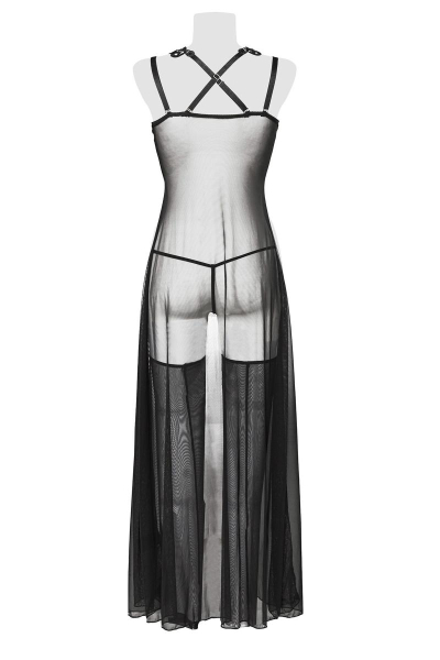 GREY VELVET 15264 Set Longtop / Robe, String & Strümpfe S - XL
