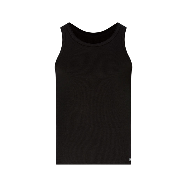 BRUNO BANANI 22032903 Unterhemd / Sportshirt ärmellos FINE RIB schwarz / weiß