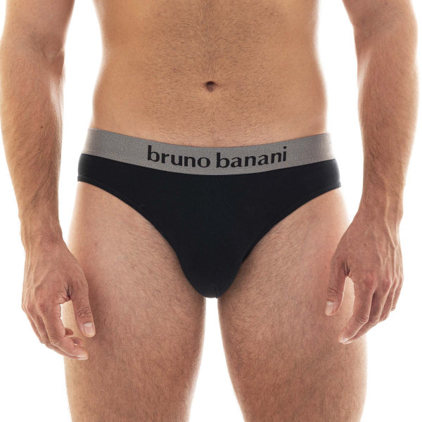 BRUNO BANANI 2er Pack Slip FLOWING S - XXXL schwarz graumelange 1782