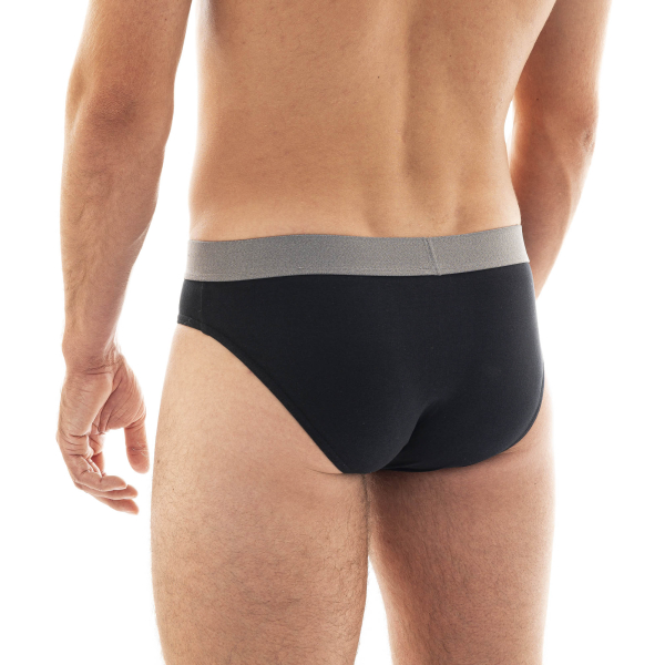 BRUNO BANANI 2er Pack Slip FLOWING S - XXXL schwarz graumelange 1782