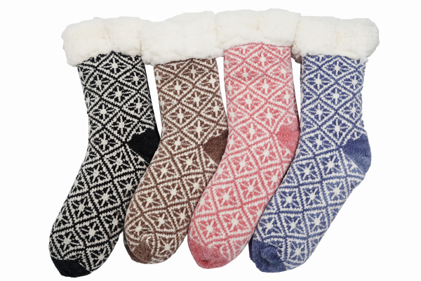 TAUBERT 762237588 KUSCHELSOCKEN 1 Paar INGA ABS in 4 Farben chenille lamb yarn