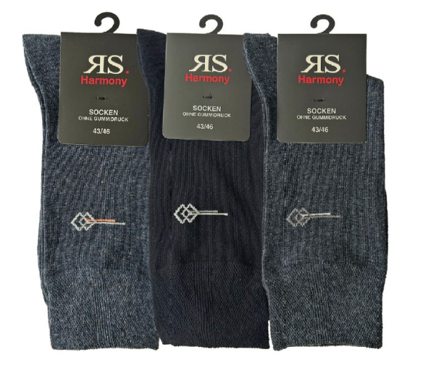 3 Paar RS. Harmony 31019 Socken / Strümpfe jeanstöne Übergröße XL 47-50