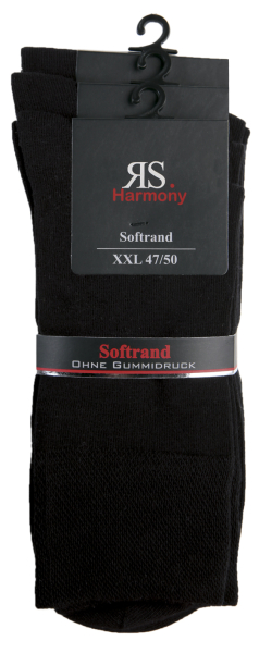 3 Paar RS. Harmony 31040 Socken / Strümpfe schwarz Übergröße XL 47-50